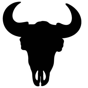 Picniva Cow Skull Style 3a Removable Vinyl Wall Decal - Color: cow skull style3a
