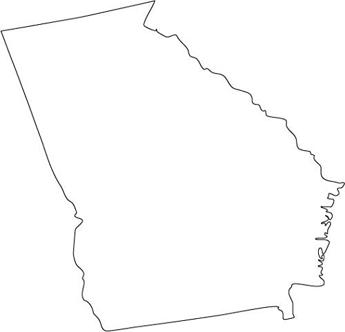 Picniva Georgia State Map Removable Vinyl Wall Decal, White, 20 in Wide - Color: white - Size: 20 inches