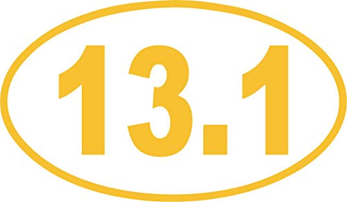 Decaltor 13.1 Half Marathon Oval Vinyl Decal, 3 x 5 in, Car Window Sticker