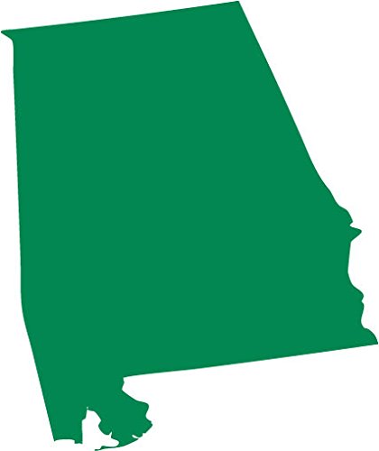Picniva Alabama State Map Vinyl Car Window Decal, Green, 3 in Wide