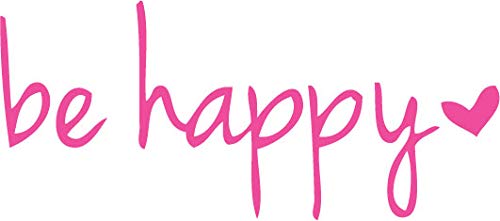 Decaltor Be Happy Script Vinyl Decal, 6 in