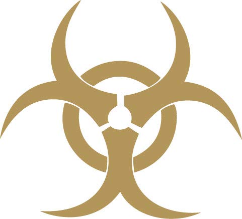 Decaltor Biohazard Symbol Vinyl Decal for Car Windows, Garage Decor