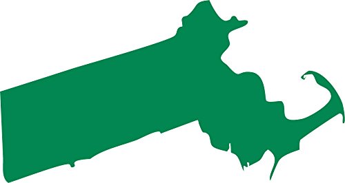 Picniva Green Massachusetts MA State Map Vinyl Wall Decal, 3 in - Color: green - Size: 3 inches