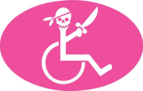 Decaltor Wheelchair Pirate Vinyl Decal for Car Window Laptop, 5 x 3 in