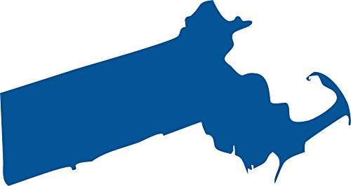 Picniva Blue Massachusetts MA State Map Car Vinyl Decal, 3 in - Color: blue - Size: 3 inches