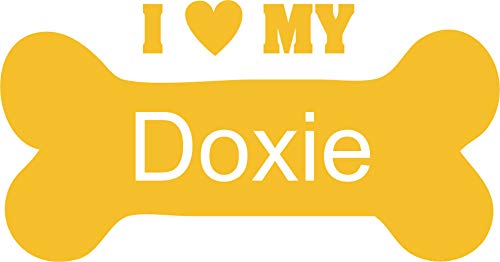 Decaltor I Love My Doxie Vinyl Decal for Car Window Laptop, 5 in