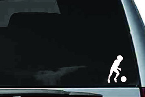 Picniva Soccer Boy Sty15a Vinyl Car Window Decal, Approx 5 in