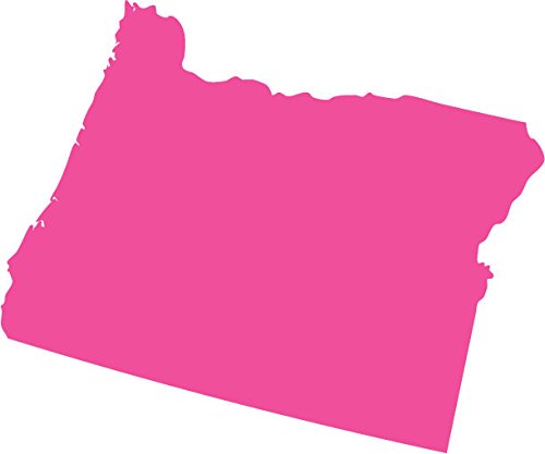 Picniva Pink Oregon OR 3 Inch Map Removable Vinyl Wall Decal Decor Home Art - Color: pink - Size: 3 inches
