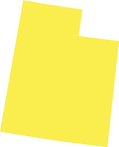 Picniva Yellow Utah UT 3 Inch Map Vinyl Car Decal Sticker Vehicle Bumper - Color: Yellow - Size: 3 inches