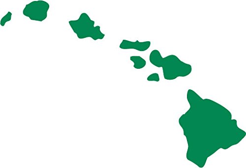 Picniva Hawaii State Map Removable Vinyl Wall Decal, Green, 3 in Wide - Color: green - Size: 3 inches