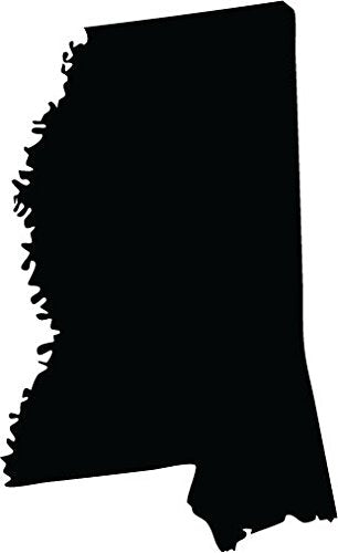 Picniva Black Mississippi MS State Map Vinyl Decal for Car, 3 in - Color: black - Size: 3 inches