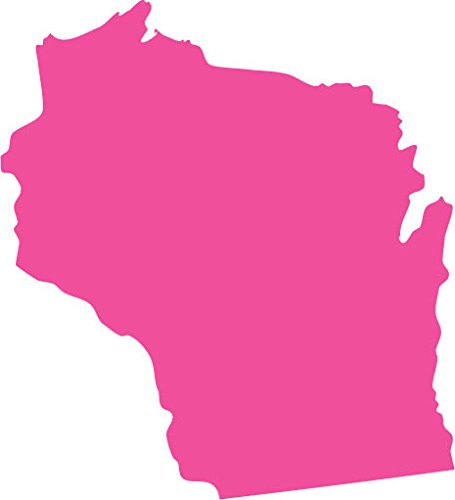 Picniva Pink Wisconsin WI 3 Inch Map Vinyl Car Decal Sticker Vehicle Bumper - Color: pink - Size: 3 inches