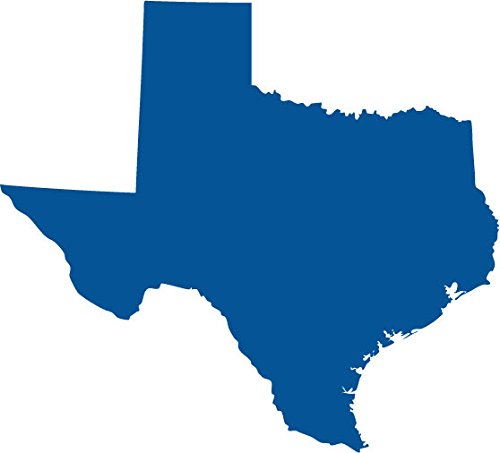 Picniva Blue Texas TX 3 Inch Map Vinyl Car Decal Sticker Vehicle Bumper - Color: blue - Size: 3 inches
