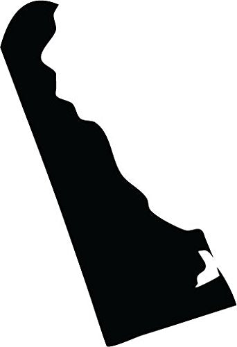 Picniva Delaware State Map Vinyl Car Window Decal, Black, 3 in Wide