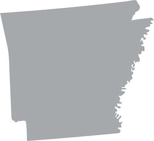 Picniva Arkansas State Map Removable Vinyl Wall Decal, Silver, 3 in Wide