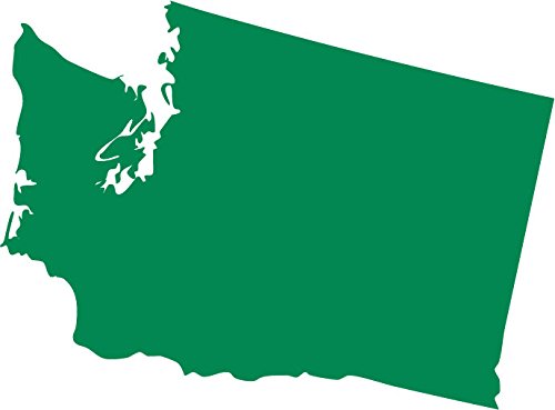 Picniva Green Washington WA 5 Inch Map Vinyl Car Decal Sticker Vehicle Auto - Color: green - Size: 5 inches