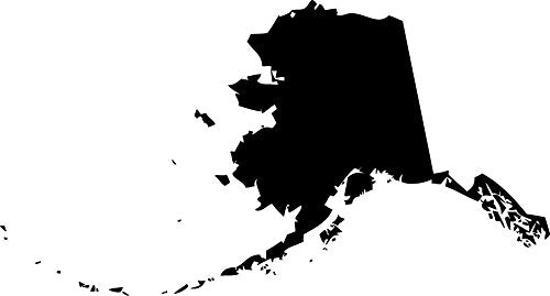 Picniva Alaska State Map Vinyl Car Window Decal, Black, 3 in Wide