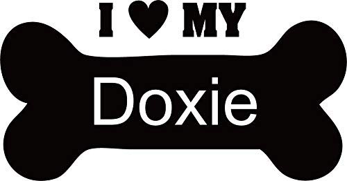 Decaltor I Love My Doxie Vinyl Decal for Car Window Laptop, 5 in