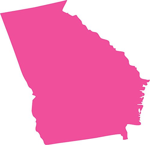 Picniva Georgia State Map Removable Vinyl Wall Decal, Pink, 3 in Wide - Color: pink - Size: 3 inches