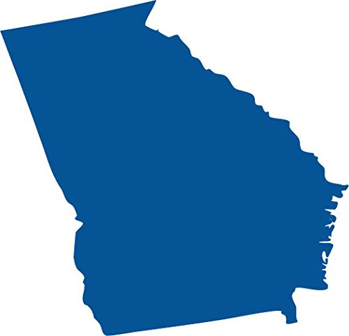 Picniva Georgia State Map Removable Vinyl Wall Decal, Blue, 3 in Wide - Color: blue - Size: 3 inches
