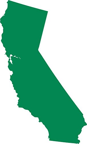 Picniva California State Map Removable Vinyl Wall Decal, Green, 3 in Wide