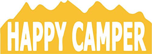 Decaltor Happy Camper Quote Vinyl Decal for Car Window Laptop, 4 in