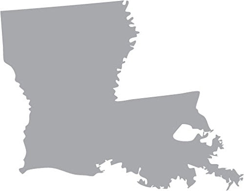 Picniva Silver Louisiana LA State Map Vinyl Decal for Car Window, 3 in - Color: silver - Size: 3 inches