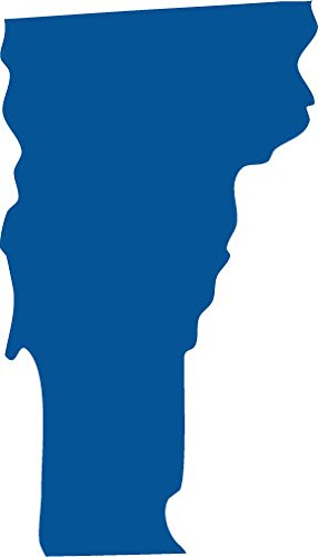 Picniva Blue Vermont VT 5 Inch Map Vinyl Car Decal Sticker Vehicle Bumper - Color: blue - Size: 5 inches