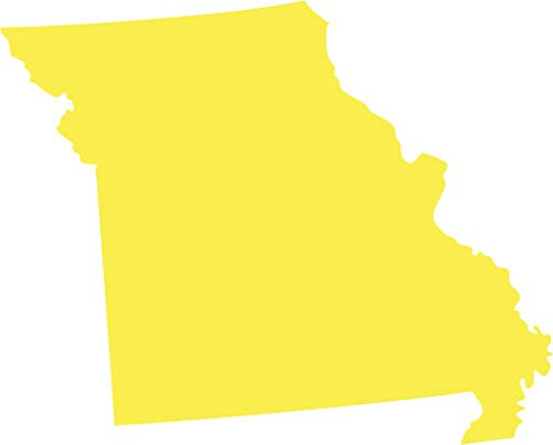 Picniva Yellow Missouri MO State Map Vinyl Decal for Car, 3 in - Color: Yellow - Size: 3 inches