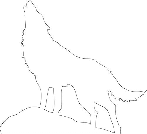 Decaltor Howling Wolf Silhouette Vinyl Decal for Car Window Laptop, 5 in