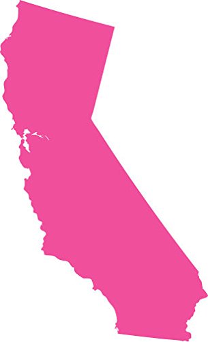 Picniva California Map Vinyl Decal, Pink, 3 in Wide, Car Truck Sticker