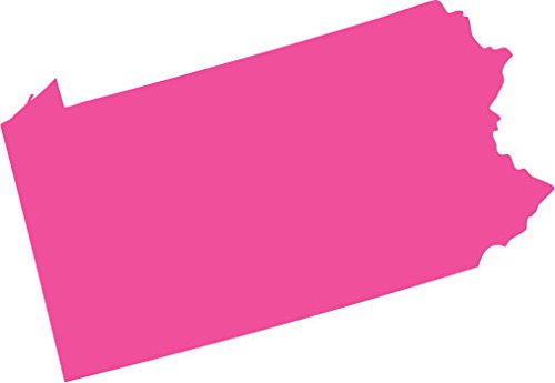 Picniva Pink Pennsylvania PA 3 Inch Map Vinyl Car Decal Sticker Vehicle