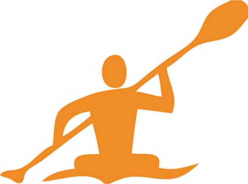 Decaltor Kayaker Silhouette Vinyl Decal, 5 in, Car Window Sticker