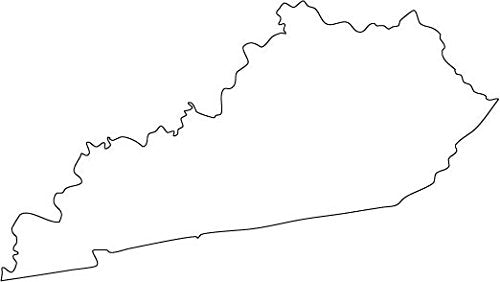 Picniva White Kentucky KY State Map Vinyl Wall Decal, 20 in - Color: white - Size: 20 inches