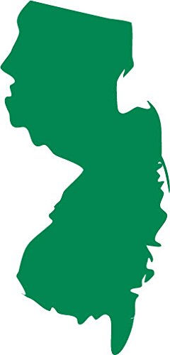 Picniva Green New Jersey NJ 3 Inch Map Vinyl Car Decal Sticker Vehicle Auto - Color: green - Size: 3 inches