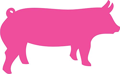 Decaltor Hog Pig Silhouette Vinyl Decal, 5 in, Car Window Sticker