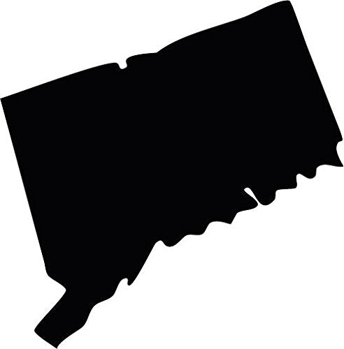 Picniva Connecticut State Map Vinyl Car Window Decal, Black, 3 in Wide