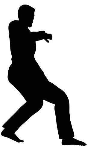 Picniva Martial Artist Crouching Guard Removable Vinyl Wall Decal