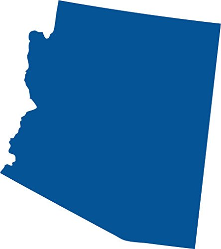 Picniva Arizona State Map Vinyl Car Window Decal, Blue, 3 in Wide