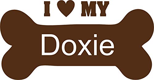 Decaltor I Love My Doxie Vinyl Decal for Car Window Laptop, 5 in