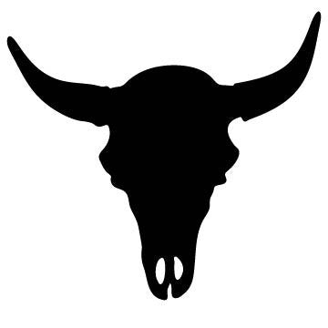 Picniva Cow Skull Style 1a Removable Vinyl Wall Decal - Color: cow skull style 1a