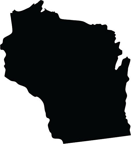Picniva Black Wisconsin WI 3 Inch Map Vinyl Car Decal Sticker Vehicle Truck - Color: black - Size: 3 inches