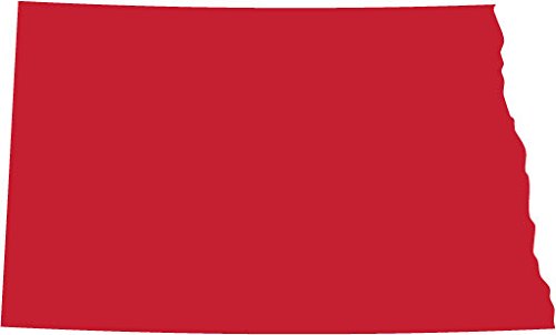 Picniva Red North Dakota ND State Map Vinyl Decal for Car, 3 in - Color: red - Size: 3 inches