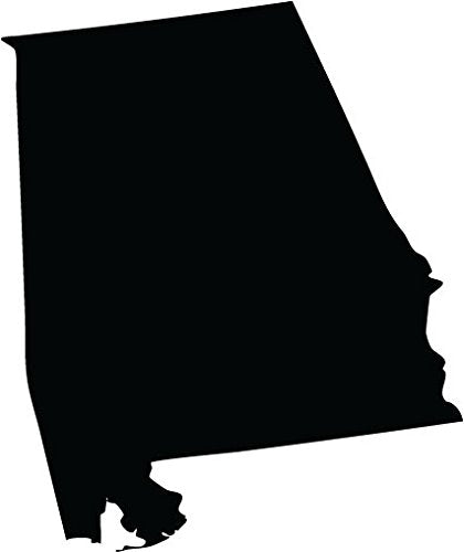 Picniva Alabama State Map Vinyl Car Window Decal, Black, 3 in Wide