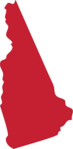 Picniva Red New Hampshire NH State Map Vinyl Wall Decal, 3 in - Color: red - Size: 3 inches