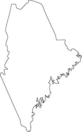 Picniva White Maine ME State Map Car Vinyl Decal, 20 in - Color: white - Size: 20 inches