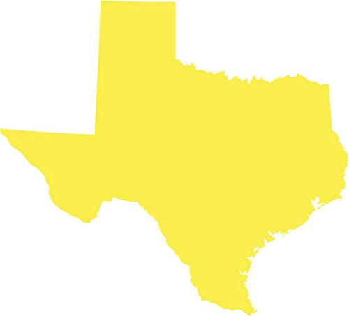 Picniva Yellow Texas TX 3 Inch Map Vinyl Car Decal Sticker Vehicle Bumper - Color: Yellow - Size: 3 inches
