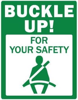 Picniva Buckle Up Safety Sign Decals, 15 in, Two Pack