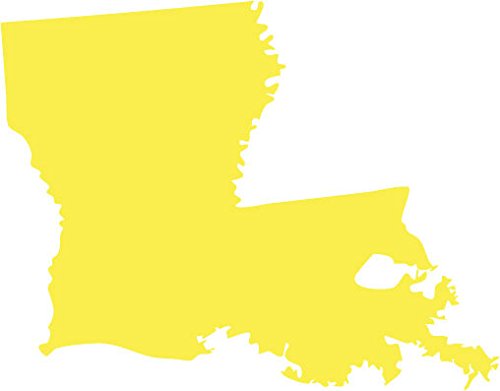 Picniva Yellow Louisiana LA State Map Vinyl Decal for Car Window, 3 in - Color: Yellow - Size: 3 inches