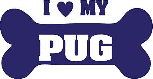 Decaltor I Love My Pug Vinyl Decal for Car Window Laptop, 5 in
